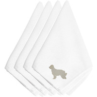 "Caroline's Treasures BB3418NPKE Pyrenean Shepherd Embroidered Napkins (Set of 4), 20"", Multicolor"