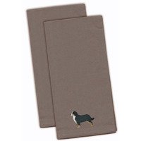 "Caroline's Treasures BB3419GYTWE Bernese Mountain Dog Gray Embroidered Kitchen Towel (Set of 2), 28"" x 19"", Multicolor"
