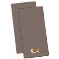 "Caroline's Treasures BB3420GYTWE Corgi Gray Embroidered Kitchen Towel (Set of 2), 28"" x 19"", Multicolor"
