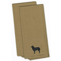"Caroline's Treasures BB3421TNTWE Croatian Sheepdog Tan Embroidered Kitchen Towel (Set of 2), 28"" x 19"", Multicolor"