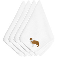 "Caroline's Treasures BB3422NPKE Red Border Collie Embroidered Napkins (Set of 4), 20"", Multicolor"