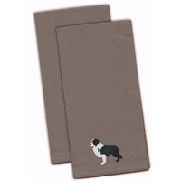 "Caroline's Treasures BB3423GYTWE Black Border Collie Gray Embroidered Kitchen Towel (Set of 2), 28"" x 19"", Multicolor"