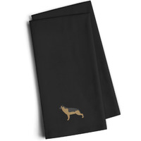 "Caroline's Treasures BB3424BKTWE German Shepherd Black Embroidered Kitchen Towel (Set of 2), 28"" H x 19"" W, Multicolor"