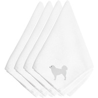 "Caroline's Treasures BB3427NPKE Polish Tatra Sheepdog Embroidered Napkins (Set of 4), 20"", Multicolor"