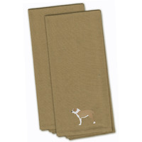 "Caroline's Treasures BB3428TNTWE Central Asian Shepherd Dog Tan Embroidered Kitchen Towel (Set of 2), 28"" x 19"", Multicolor"