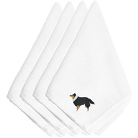 "Caroline's Treasures Sheltie/Shetland Sheepdog Embroidered Napkins Set of 4, 20"", Multicolor"