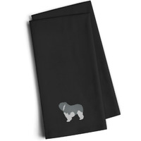 "Caroline's Treasures BB3432BKTWE Polish Lowland Sheepdog Dog Black Embroidered Kitchen Towel (Set of 2), 28"" H x 19"" W, Multicolor"