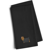 "Caroline's Treasures BB3434BKTWE Yorkshire Terrier Yorkie Black Embroidered Kitchen Towel (Set of 2), 28"" H x 19"" W, Multicolor"