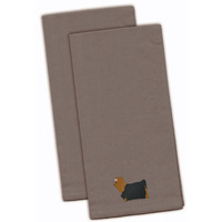 "Caroline's Treasures BB3434GYTWE Yorkshire Terrier Yorkie Gray Embroidered Kitchen Towel (Set of 2), 28"" x 19"", Multicolor"
