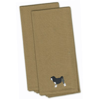 "Caroline's Treasures BB3435TNTWE Lowchen Tan Embroidered Kitchen Towel (Set of 2), 28"" x 19"", Multicolor"