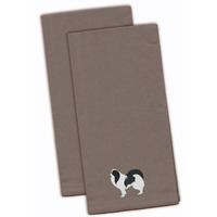 "Caroline's Treasures BB3437GYTWE Japanese Chin Gray Embroidered Kitchen Towel (Set of 2), 28"" x 19"", Multicolor"