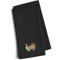 "Caroline's Treasures BB3438BKTWE Pekingese Black Embroidered Kitchen Towel (Set of 2), 28"" H x 19"" W, Multicolor"