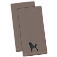 "Caroline's Treasures BB3439GYTWE Poodle Gray Embroidered Kitchen Towel (Set of 2), 28"" x 19"", Multicolor"