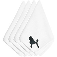 "Caroline's Treasures BB3439NPKE Poodle Embroidered Napkins (Set of 4), 20"", Multicolor"