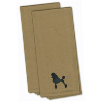 "Caroline's Treasures BB3439TNTWE Poodle Tan Embroidered Kitchen Towel (Set of 2), 28"" x 19"", Multicolor"