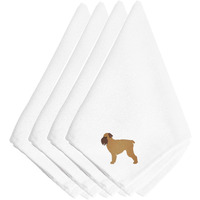"Caroline's Treasures BB3440NPKE Brussels Griffon Embroidered Napkins (Set of 4), 20"", Multicolor"