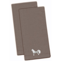 "Caroline's Treasures BB3443GYTWE Chinese Crested Gray Embroidered Kitchen Towel (Set of 2), 28"" x 19"", Multicolor"