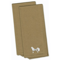"Caroline's Treasures BB3443TNTWE Chinese Crested Tan Embroidered Kitchen Towel (Set of 2), 28"" x 19"", Multicolor"