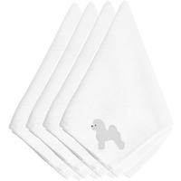 "Caroline's Treasures BB3445NPKE Bichon Frise Embroidered Napkins (Set of 4), 20"", Multicolor"