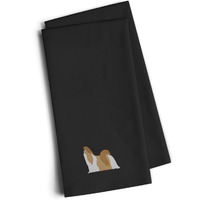 "Caroline's Treasures BB3446BKTWE Shih Tzu Black Embroidered Kitchen Towel (Set of 2), 28"" H x 19"" W, Multicolor"