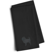 "Caroline's Treasures BB3448BKTWE Affenpinscher Black Embroidered Kitchen Towel (Set of 2), 28"" H x 19"" W, Multicolor"