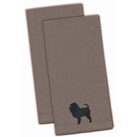 "Caroline's Treasures BB3448GYTWE Affenpinscher Gray Embroidered Kitchen Towel (Set of 2), 28"" x 19"", Multicolor"