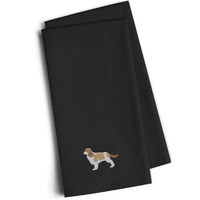 "Caroline's Treasures BB3449BKTWE Cavalier King Charles Spaniel Black Embroidered Kitchen Towel (Set of 2), 28"" H x 19"" W, Multicolor"