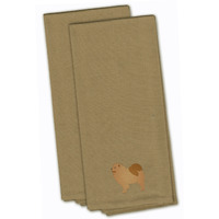 "Caroline's Treasures BB3451TNTWE Chow Chow Tan Embroidered Kitchen Towel (Set of 2), 28"" x 19"", Multicolor"