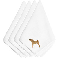 "Caroline's Treasures BB3452NPKE Shar Pei Merry Embroidered Napkins (Set of 4), 20"", Multicolor"