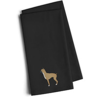 "Caroline's Treasures BB3453BKTWE Boxer Black Embroidered Kitchen Towel (Set of 2), 28"" H x 19"" W, Multicolor"
