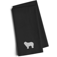 "Caroline's Treasures BB3455BKTWE Komondor Black Embroidered Kitchen Towel (Set of 2), 28"" H x 19"" W, Multicolor"