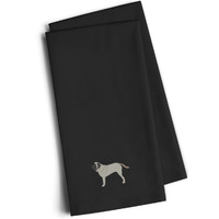 "Caroline's Treasures BB3456BKTWE English Mastiff Black Embroidered Kitchen Towel (Set of 2), 28"" H x 19"" W, Multicolor"