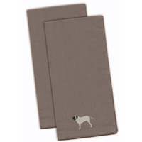 "Caroline's Treasures BB3456GYTWE English Mastiff Gray Embroidered Kitchen Towel (Set of 2), 28"" x 19"", Multicolor"