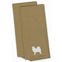 "Caroline's Treasures BB3459TNTWE Samoyed Tan Embroidered Kitchen Towel (Set of 2), 28"" x 19"", Multicolor"