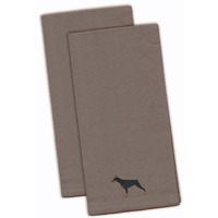 "Caroline's Treasures BB3460GYTWE Doberman Pinscher Gray Embroidered Kitchen Towel (Set of 2), 28"" x 19"", Multicolor"