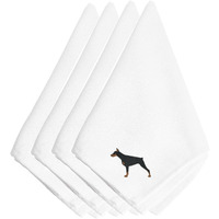 "Caroline's Treasures BB3460NPKE Doberman Pinscher Embroidered Napkins (Set of 4), 20"", Multicolor"
