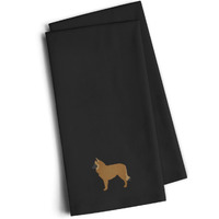 "Caroline's Treasures BB3461BKTWE Belgian Shepherd Black Embroidered Kitchen Towel (Set of 2), 28"" H x 19"" W, Multicolor"