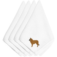 "Caroline's Treasures BB3461NPKE Belgian Shepherd Embroidered Napkins (Set of 4), 20"", Multicolor"