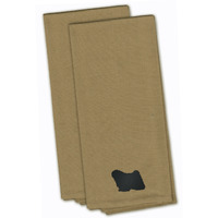 "Caroline's Treasures BB3463TNTWE Puli Tan Embroidered Kitchen Towel (Set of 2), 28"" x 19"", Multicolor"
