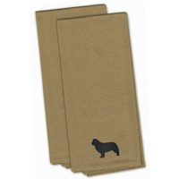 "Caroline's Treasures BB3464TNTWE Newfoundland Tan Embroidered Kitchen Towel (Set of 2), 28"" x 19"", Multicolor"