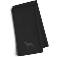 "Caroline's Treasures BB3466BKTWE Rottweiler Black Embroidered Kitchen Towel (Set of 2), 28"" H x 19"" W, Multicolor"