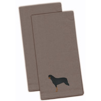 "Caroline's Treasures BB3466GYTWE Rottweiler Gray Embroidered Kitchen Towel (Set of 2), 28"" x 19"", Multicolor"