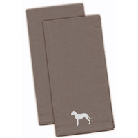 "Caroline's Treasures BB3467GYTWE Dogo Argentino Gray Embroidered Kitchen Towel (Set of 2), 28"" x 19"", Multicolor"