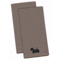 "Caroline's Treasures BB3469GYTWE Scottish Terrier Gray Embroidered Kitchen Towel (Set of 2), 28"" x 19"", Multicolor"