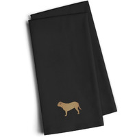 "Caroline's Treasures BB3470BKTWE Dogue de Bordeaux Black Embroidered Kitchen Towel (Set of 2), 28"" H x 19"" W, Multicolor"