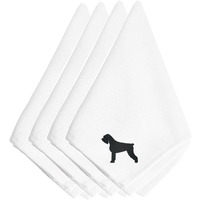 "Caroline's Treasures BB3473NPKE Giant Schnauzer Embroidered Napkins (Set of 4), 20"", Multicolor"