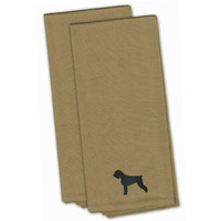 "Caroline's Treasures BB3473TNTWE Giant Schnauzer Tan Embroidered Kitchen Towel (Set of 2), 28"" x 19"", Multicolor"