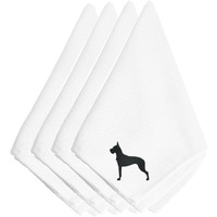 "Caroline's Treasures BB3475NPKE Great Dane Embroidered Napkins (Set of 4), 20"", Multicolor"