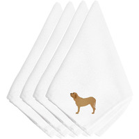 "Caroline's Treasures BB3479NPKE Fila Brasileiro Embroidered Napkins (Set of 4), 20"", Multicolor"