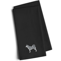 "Caroline's Treasures BB3480BKTWE Siberian Husky Black Embroidered Kitchen Towel (Set of 2), 28"" H x 19"" W, Multicolor"
